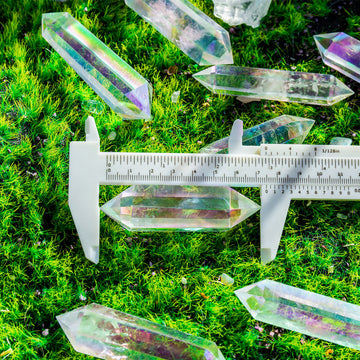 Aura clear quartz double point